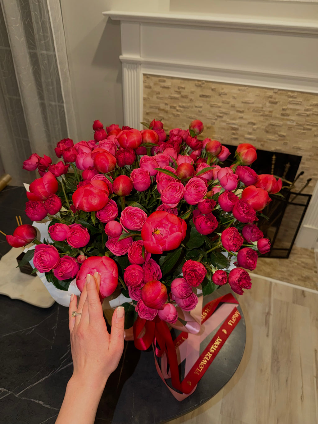 Coral peonies & roses