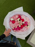 Mix bouquet of pink hydrangeas, peonies & carnations
