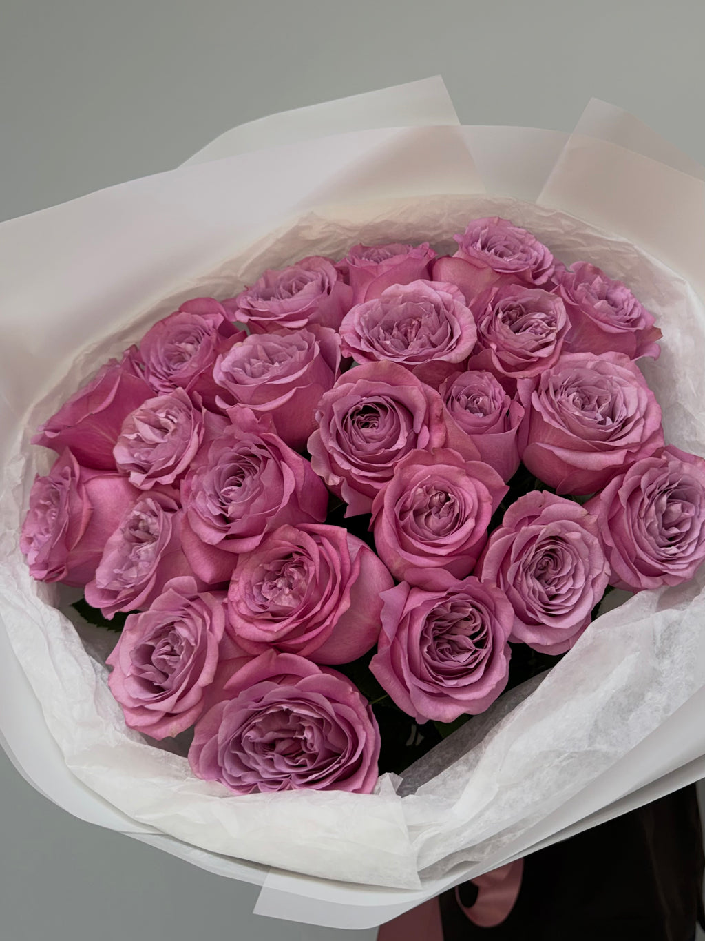 Mono bouquet of 25 purple roses