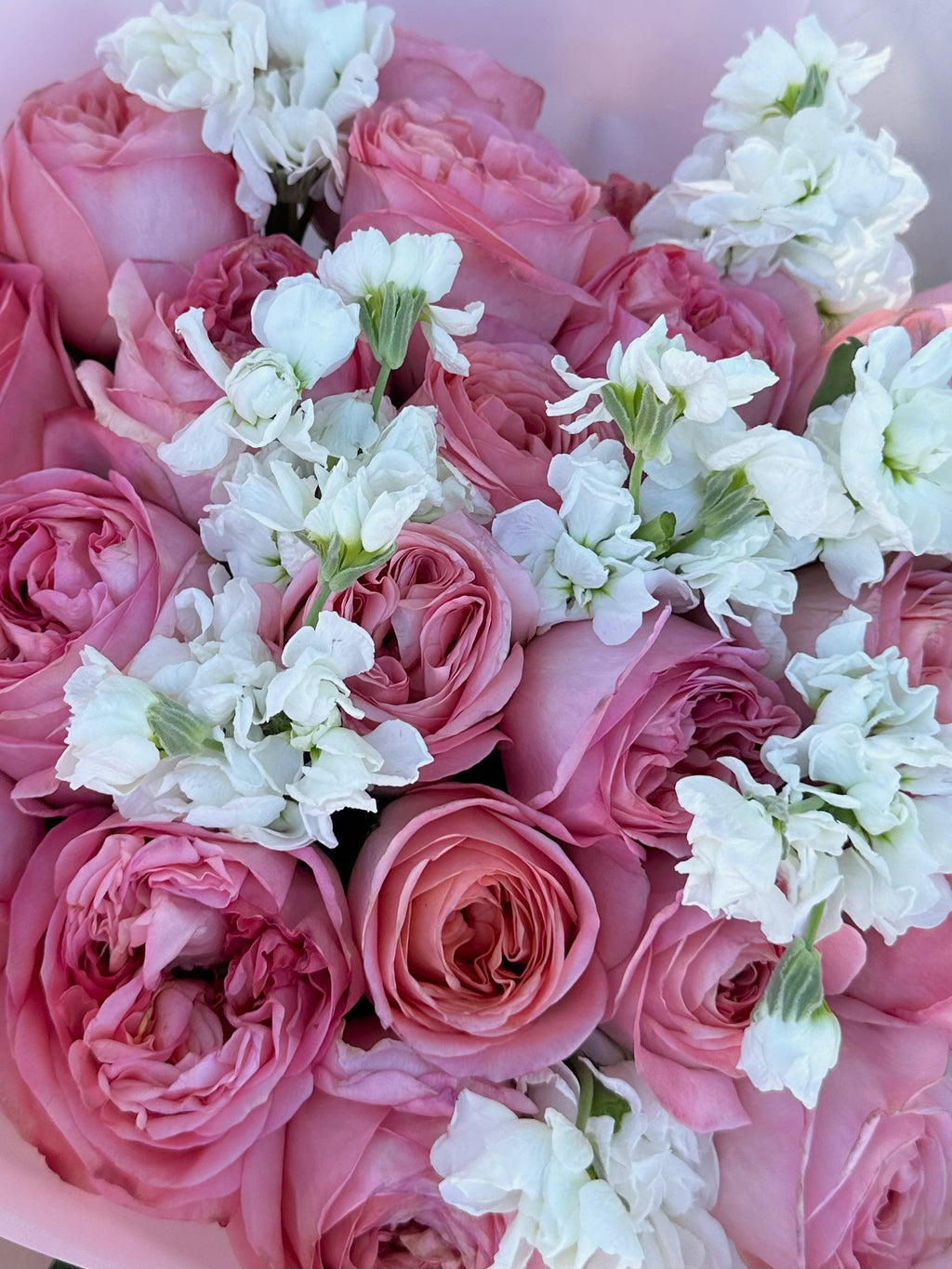 Bouquet with Pink X-pressions and Stocks.