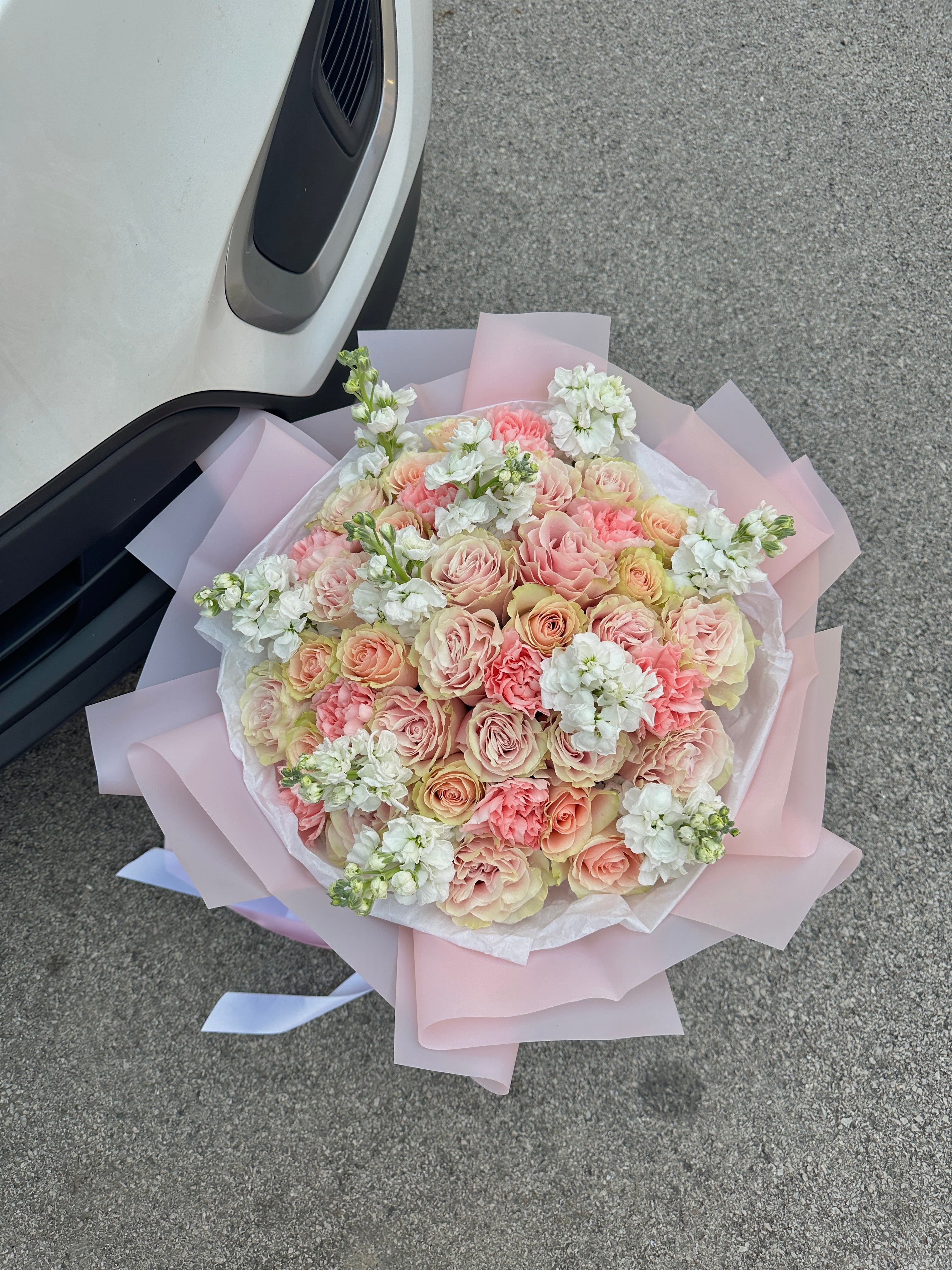 Mix Bouquet with roses, carnation and stocks