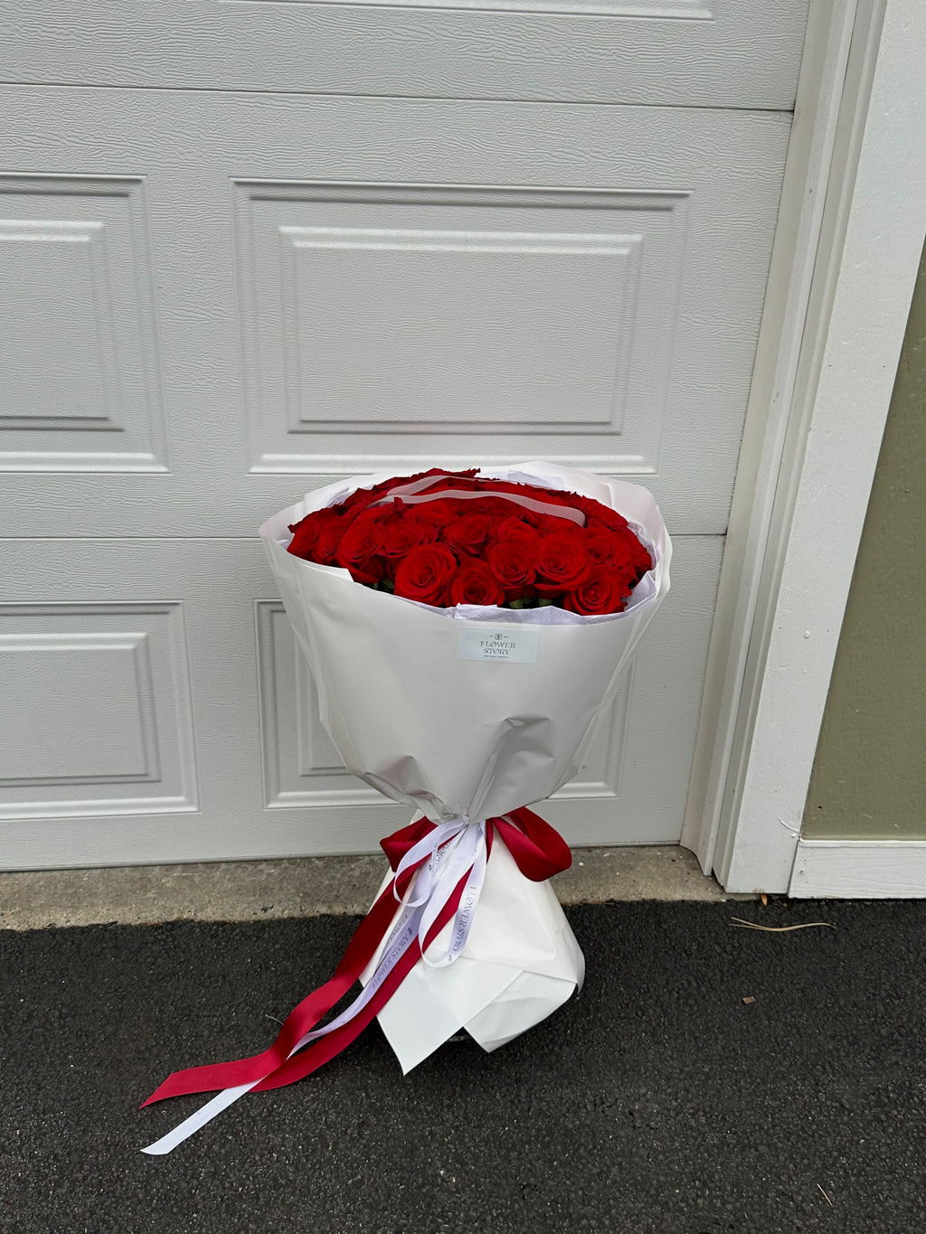 Mono bouquet of 50 Red Roses