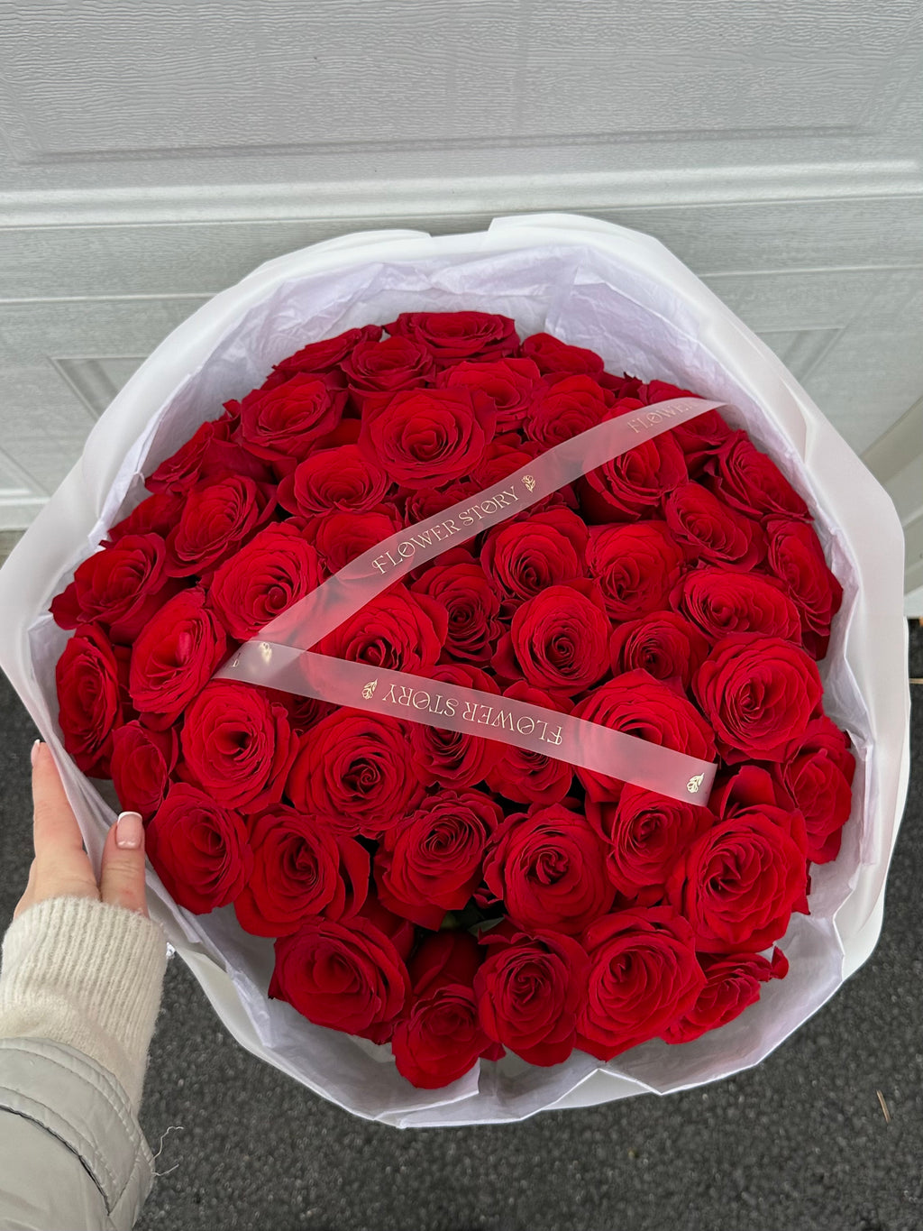 Mono bouquet of 50 Red Roses