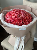 Mono bouquet of 50 Pink Xpression roses