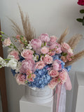 Pink & Blue Flower Basket