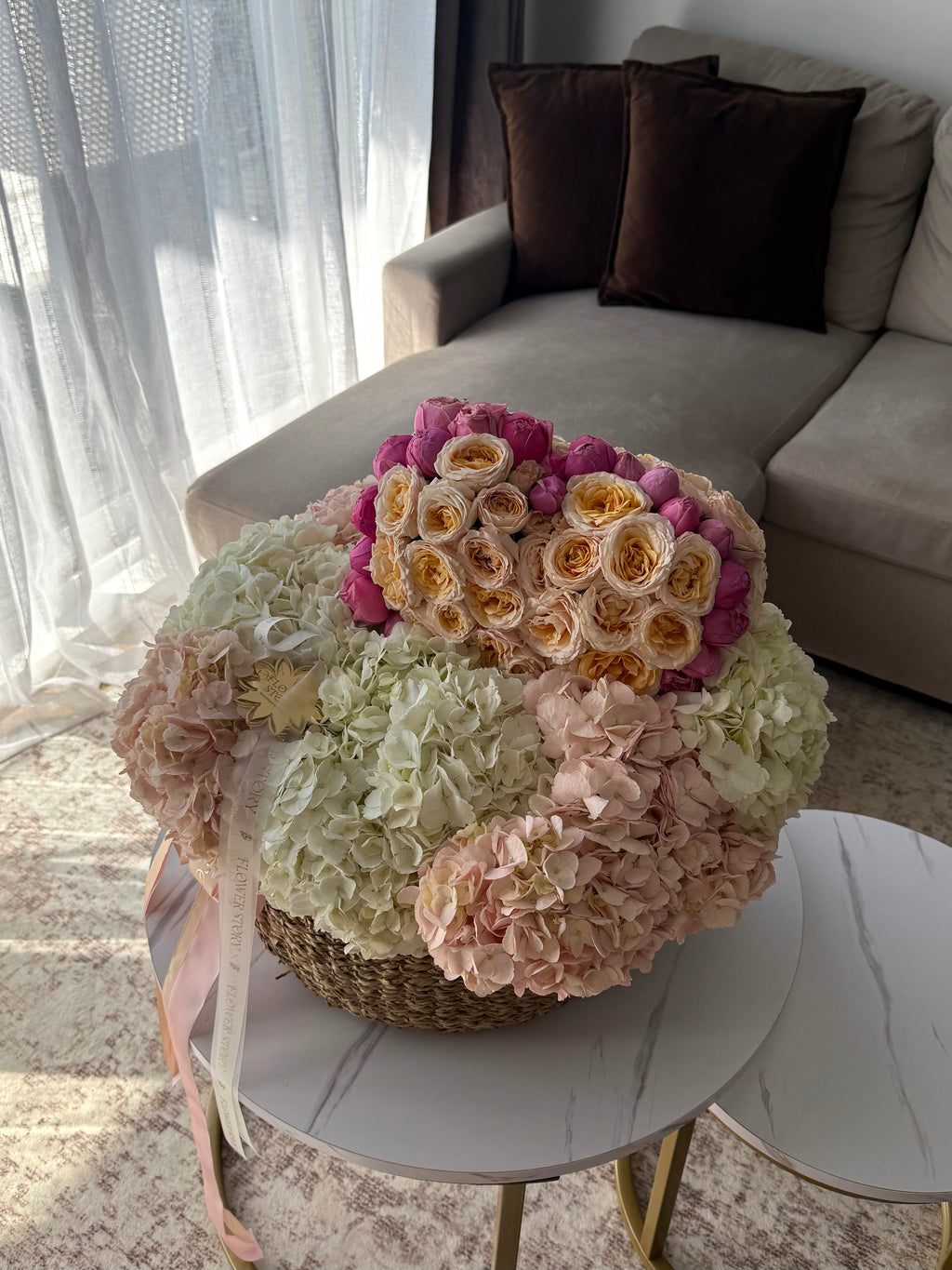 Hydrangea Basket & Rose Heart