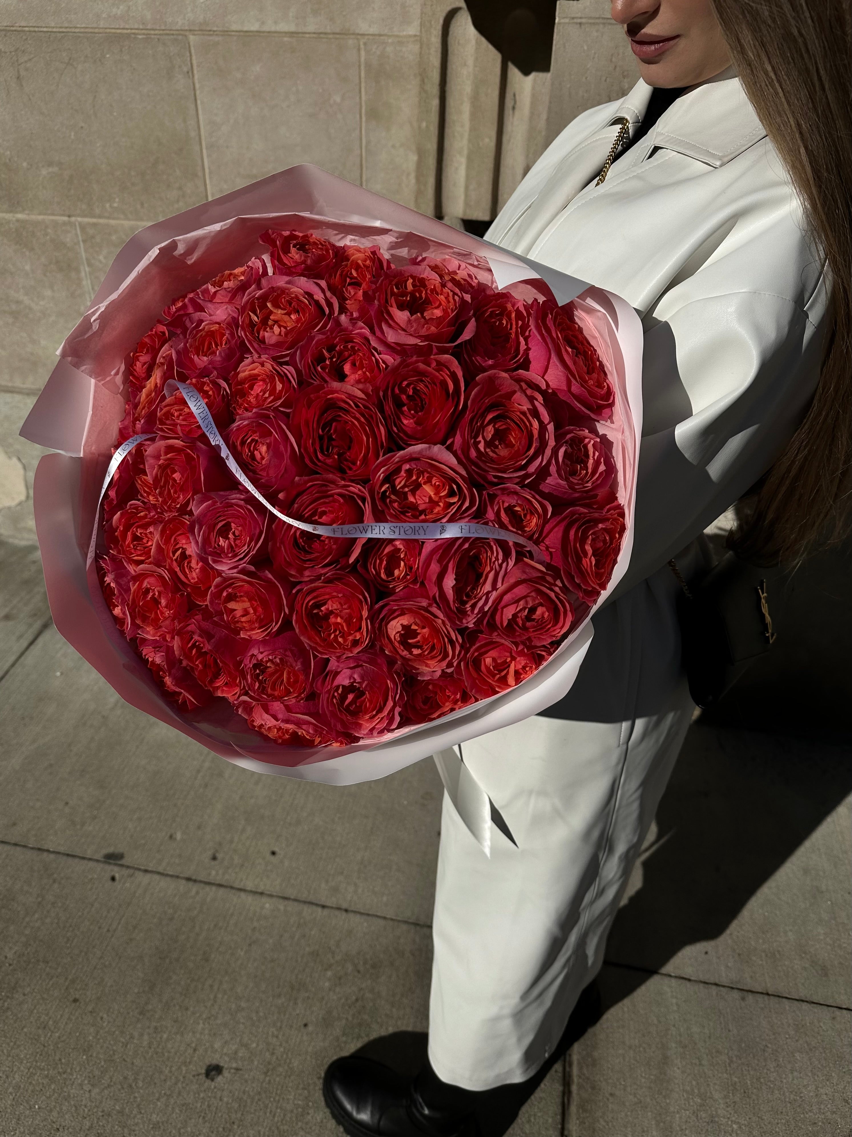 Mono bouquet of 50 Dark Xpression roses