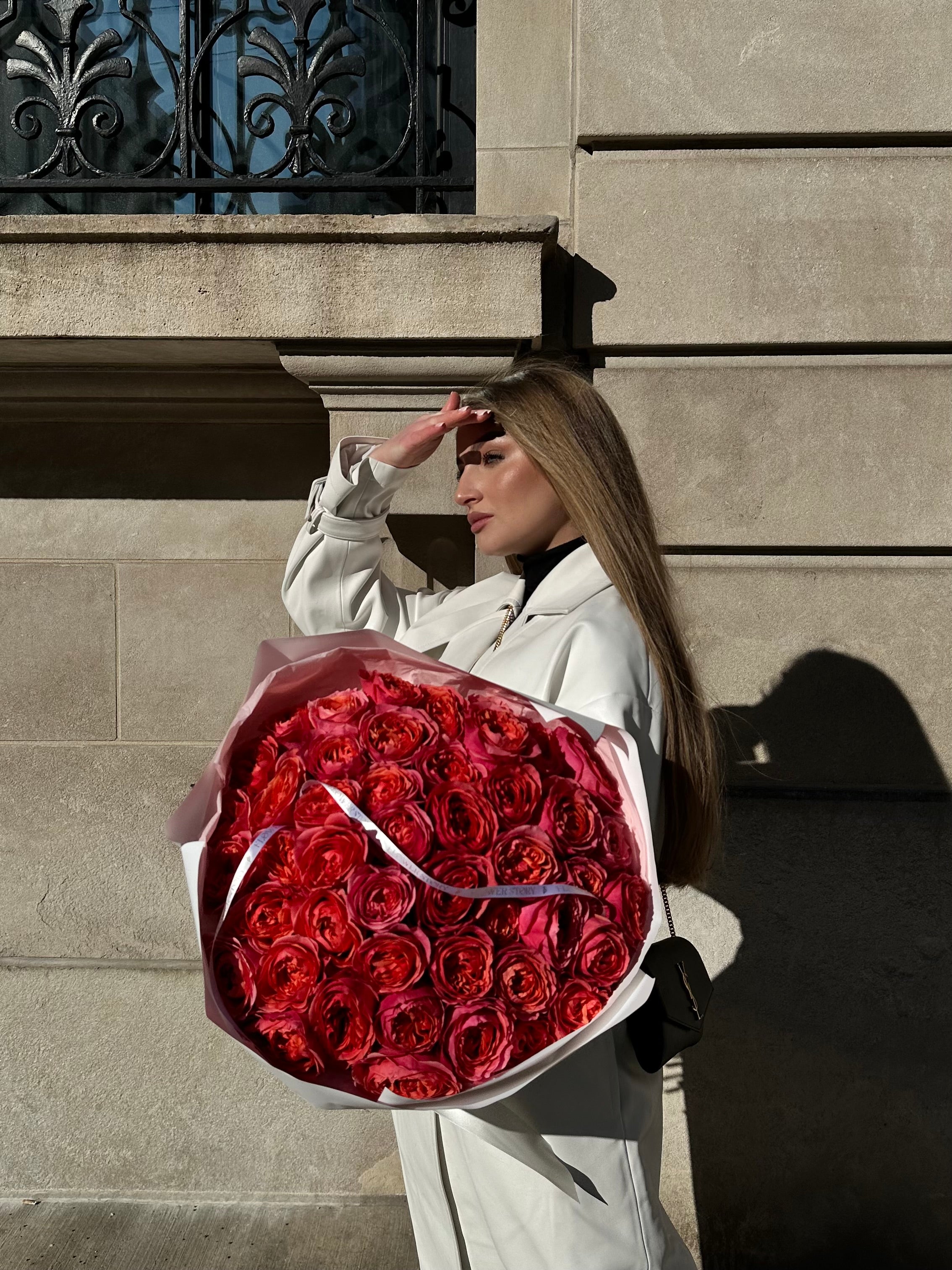 Mono bouquet of 50 Dark Xpression roses