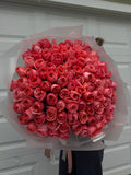 Mono bouquet of 100 Pink X-pressions roses